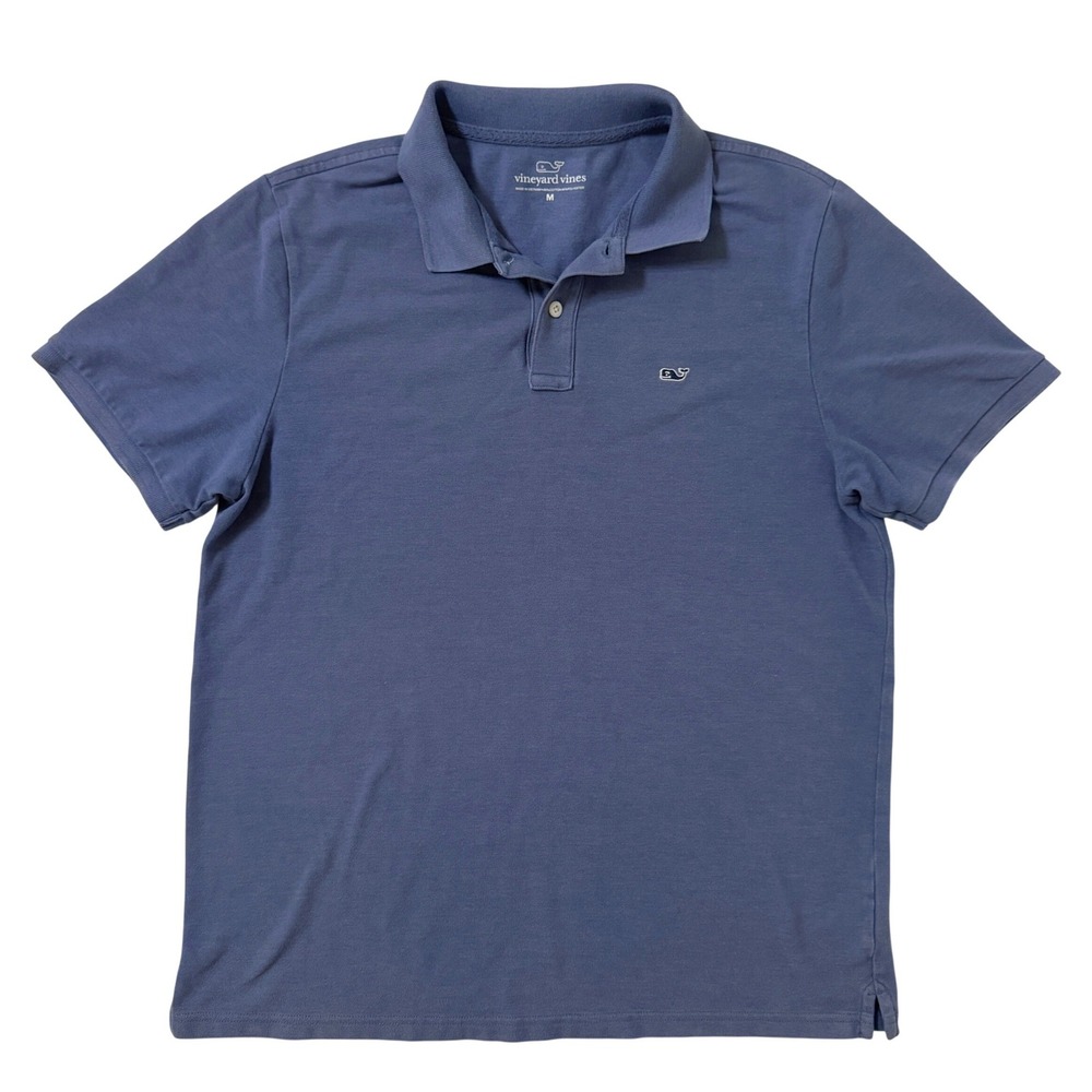 Vineyard Vines Men's Stretch Pique Solid Polo Size M Blue Short Sleeve 1G000019